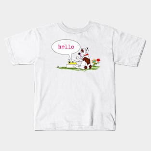 G PUP HELLO FUCHSIA Kids T-Shirt